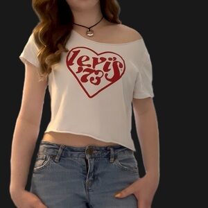 Levi's Off The Shoulder Heart Cropped Top